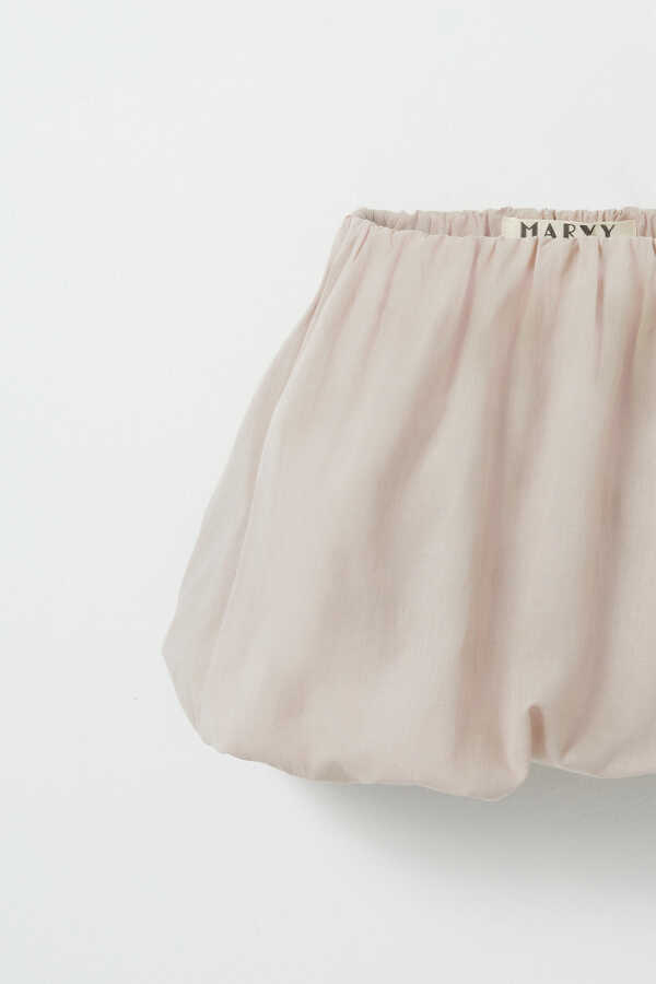 Beige Cotton Mini Balloon Skirt - 4