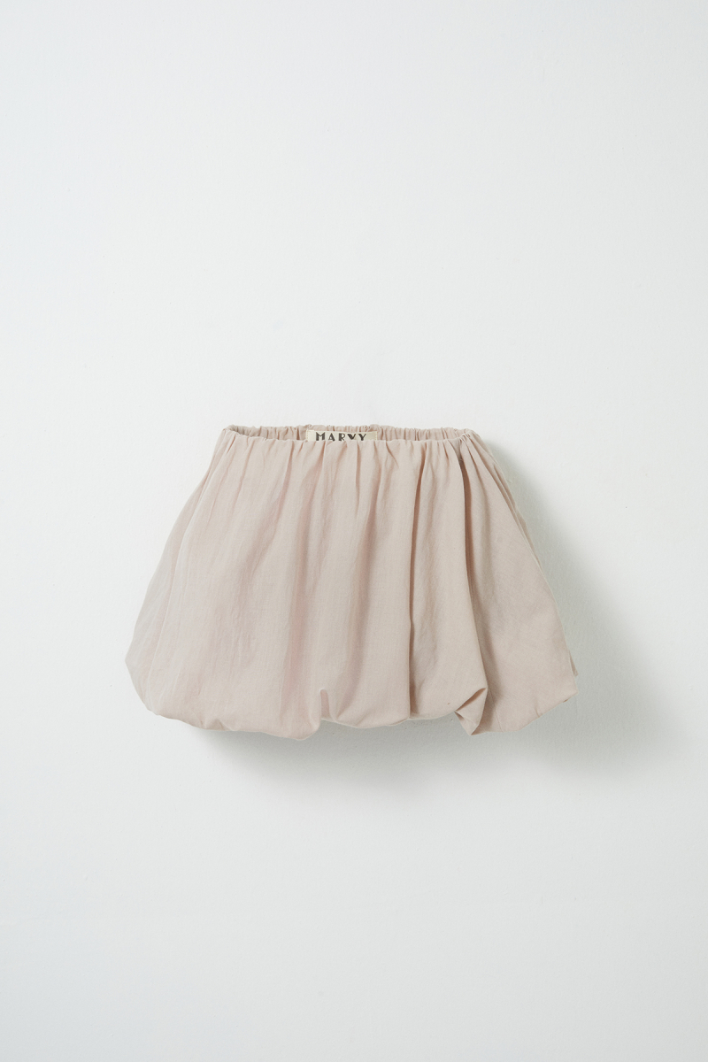 Beige Cotton Mini Balloon Skirt - 4