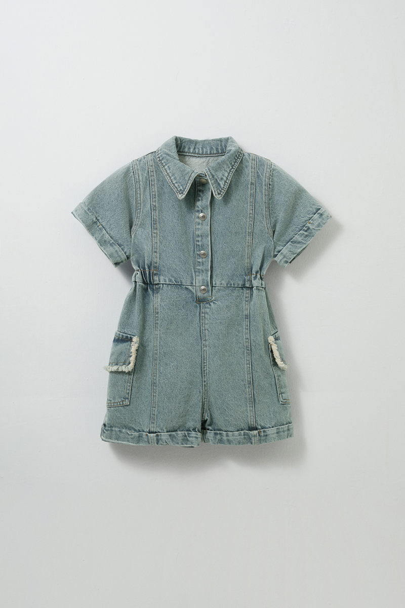 Biliss Blue Denim Short Jumpsuit - 1