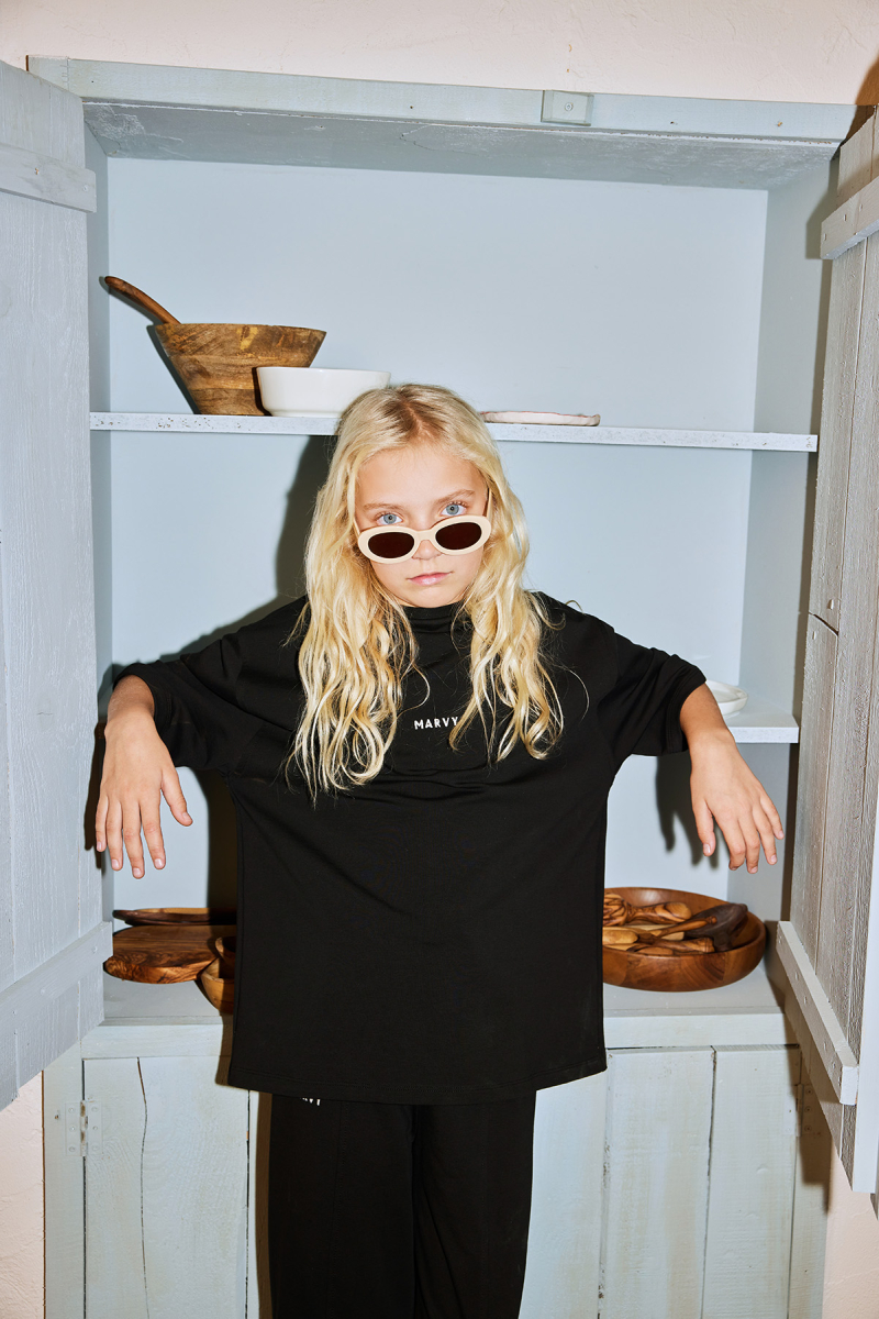 Black Embroidered Detailed Oversize T-shirt - 1