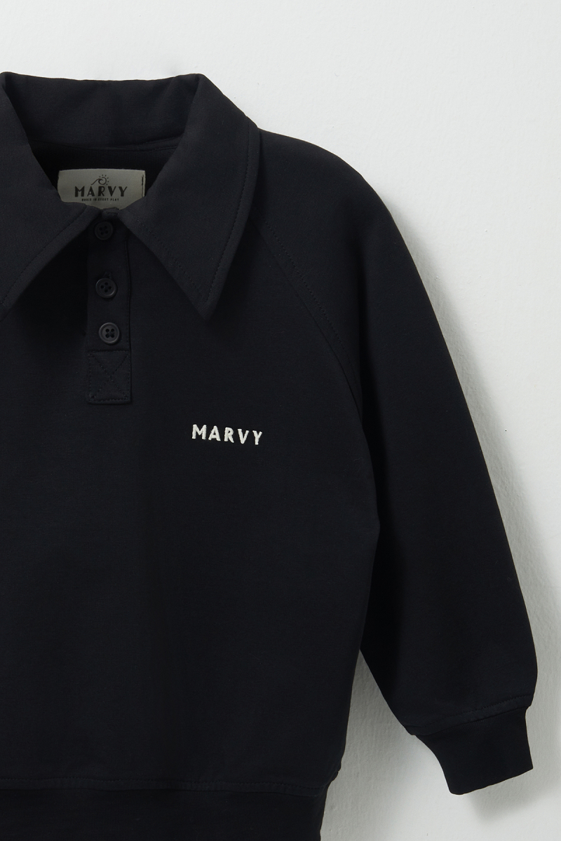 Black Embroidered Detailed Raglan Sleeve Sweatshirt - 2