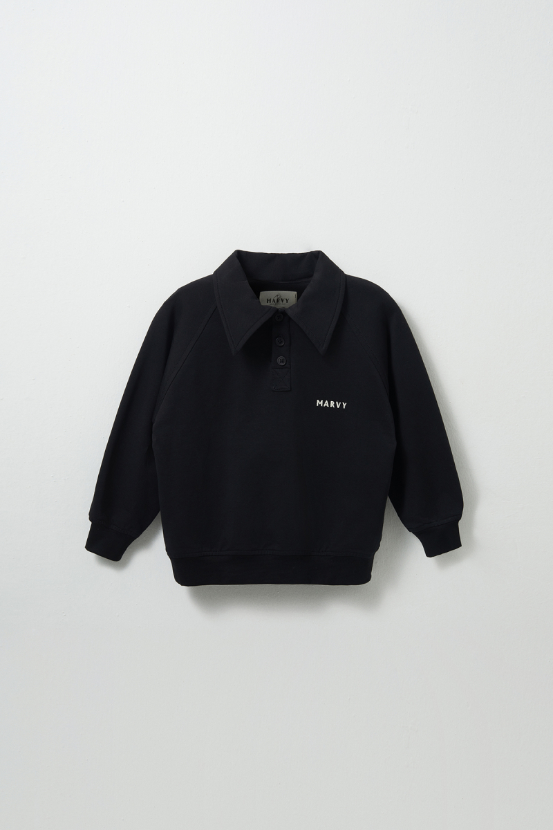Black Embroidered Detailed Raglan Sleeve Sweatshirt - 1