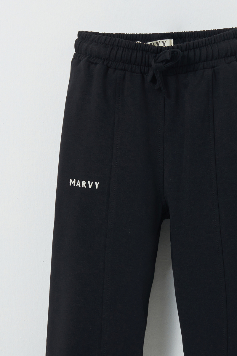 Black Embroidered Detailed Relaxed Leg Trousers - 6