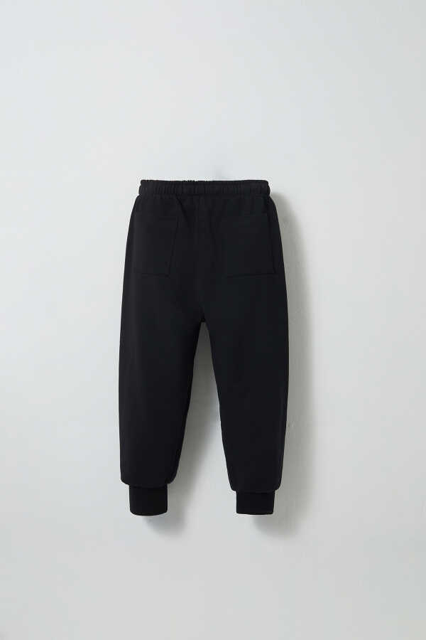 Black Embroidery Detailed Jogging Trousers - 5