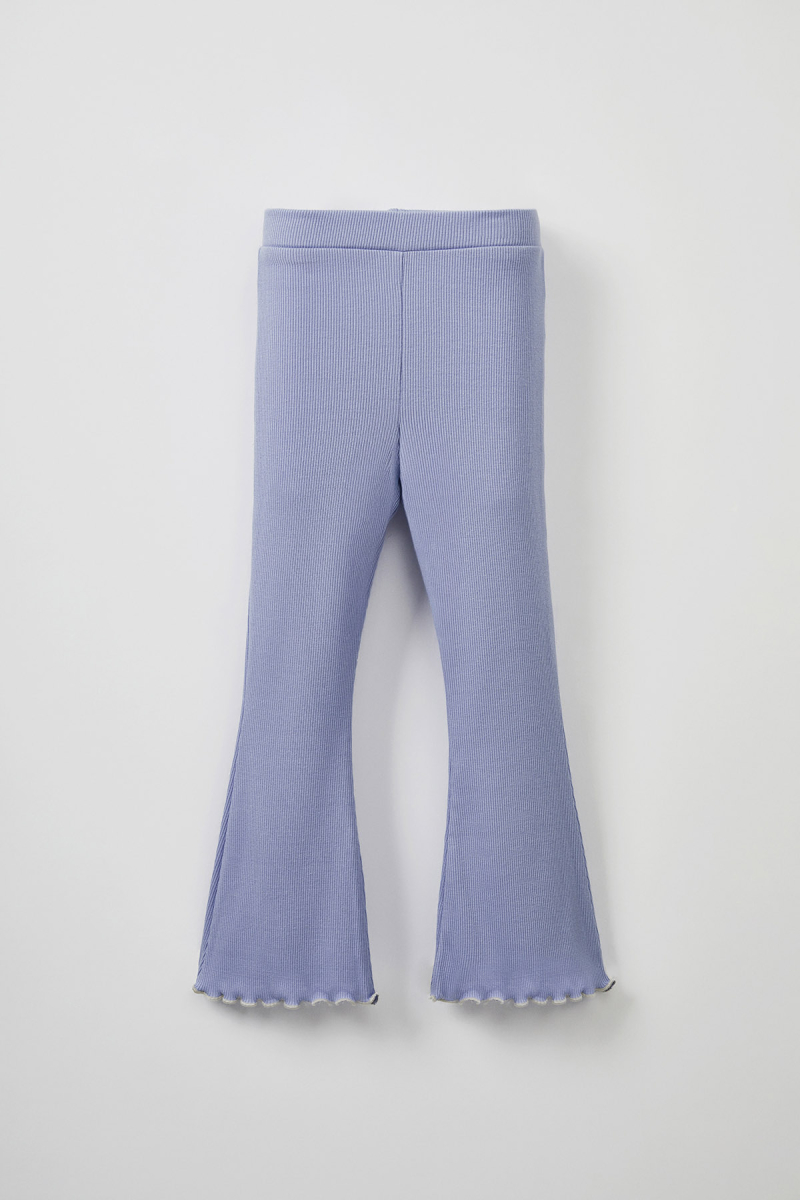 Blue Ribbed T-shirt - Tights Set - 2