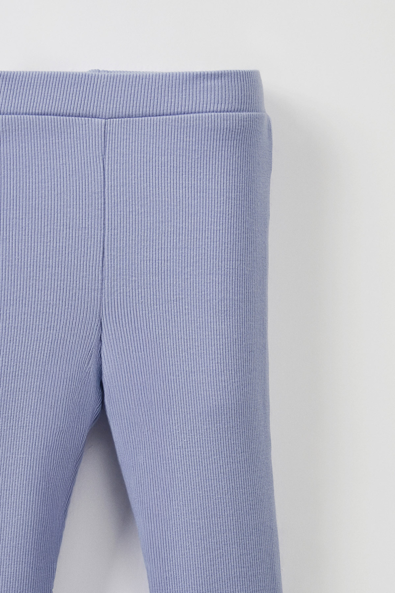 Blue Ribbed T-shirt - Tights Set - 5