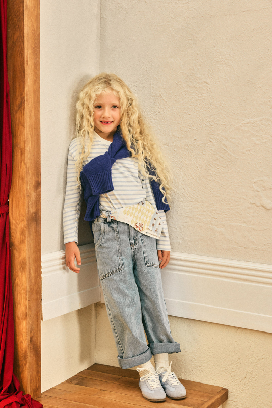 Blue Striped Long Sleeve T-shirt - Marvy Kids