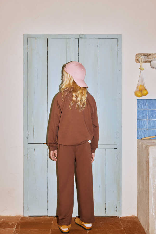 Brown Embroidered Detailed Relaxed Leg Trousers - 4