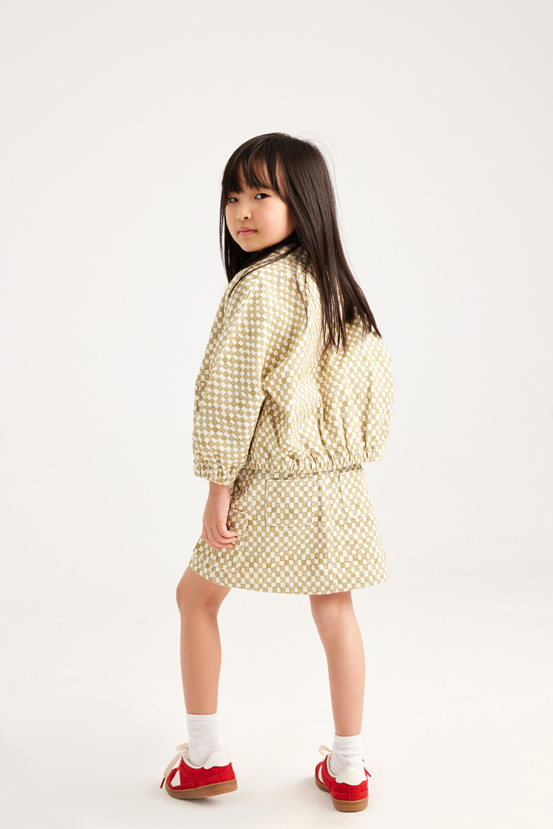 Checkered Patterned Bomber Jacket - 5