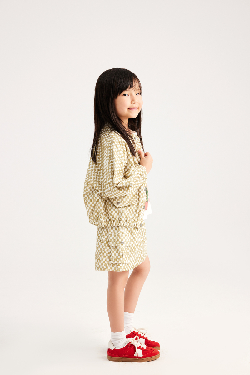 Checkered Patterned Bomber Jacket - 4