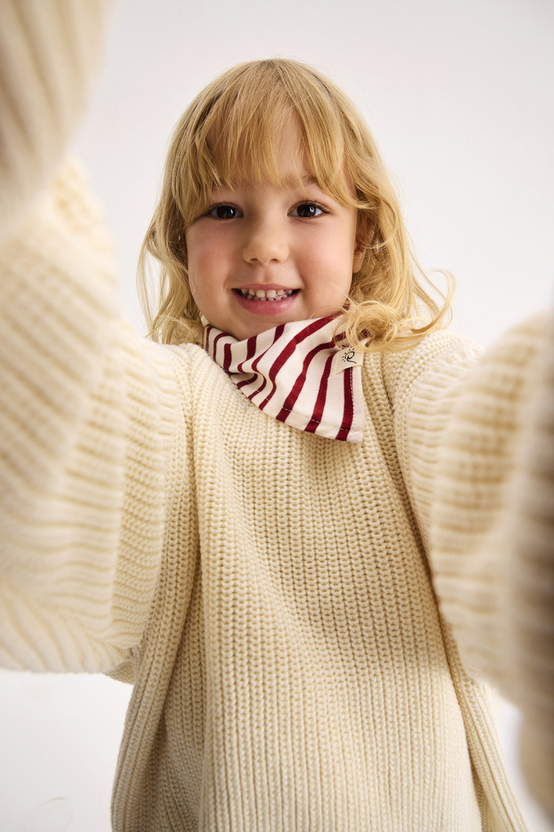 Cotton Knitted Sweater Ecru - 1