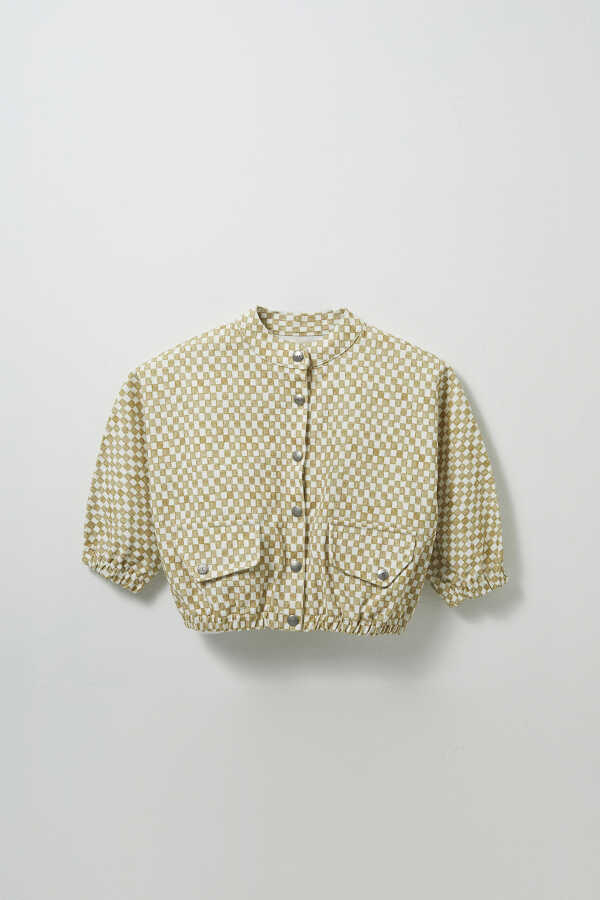 Dama Desenli Bomber Ceket - 6