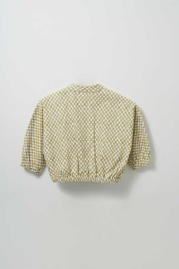 Dama Desenli Bomber Ceket - 7