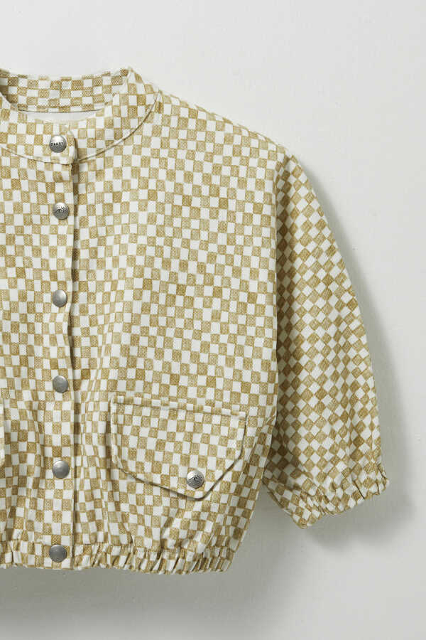 Dama Desenli Bomber Ceket - 8