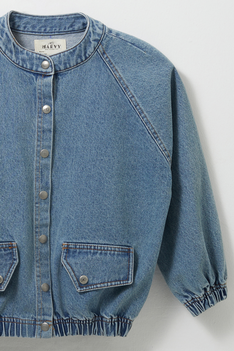 Denim Bomber Jacket - 7