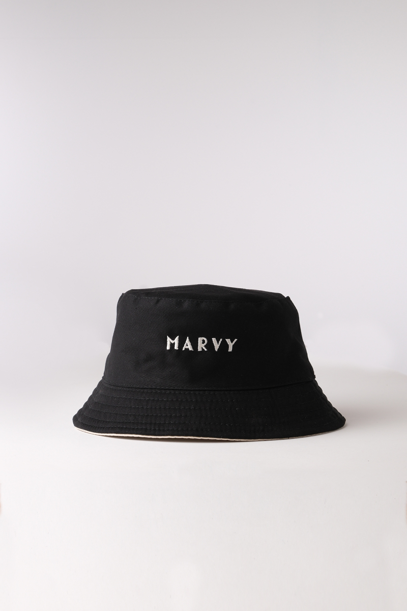 Double Faced Black-Beige Bucket Hat - 5