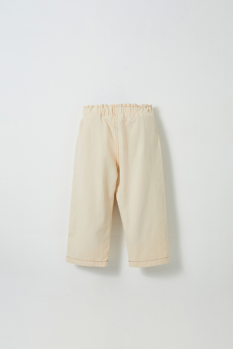 Ecru Color Cotton Carrot Pants - 3