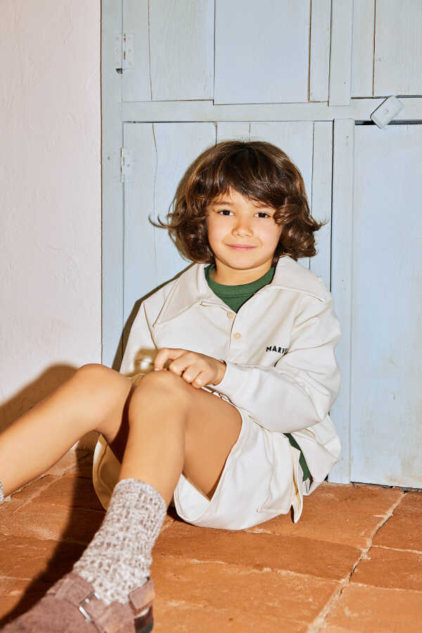 Ecru Embroidered Detailed Raglan Sleeve Sweatshirt - 1