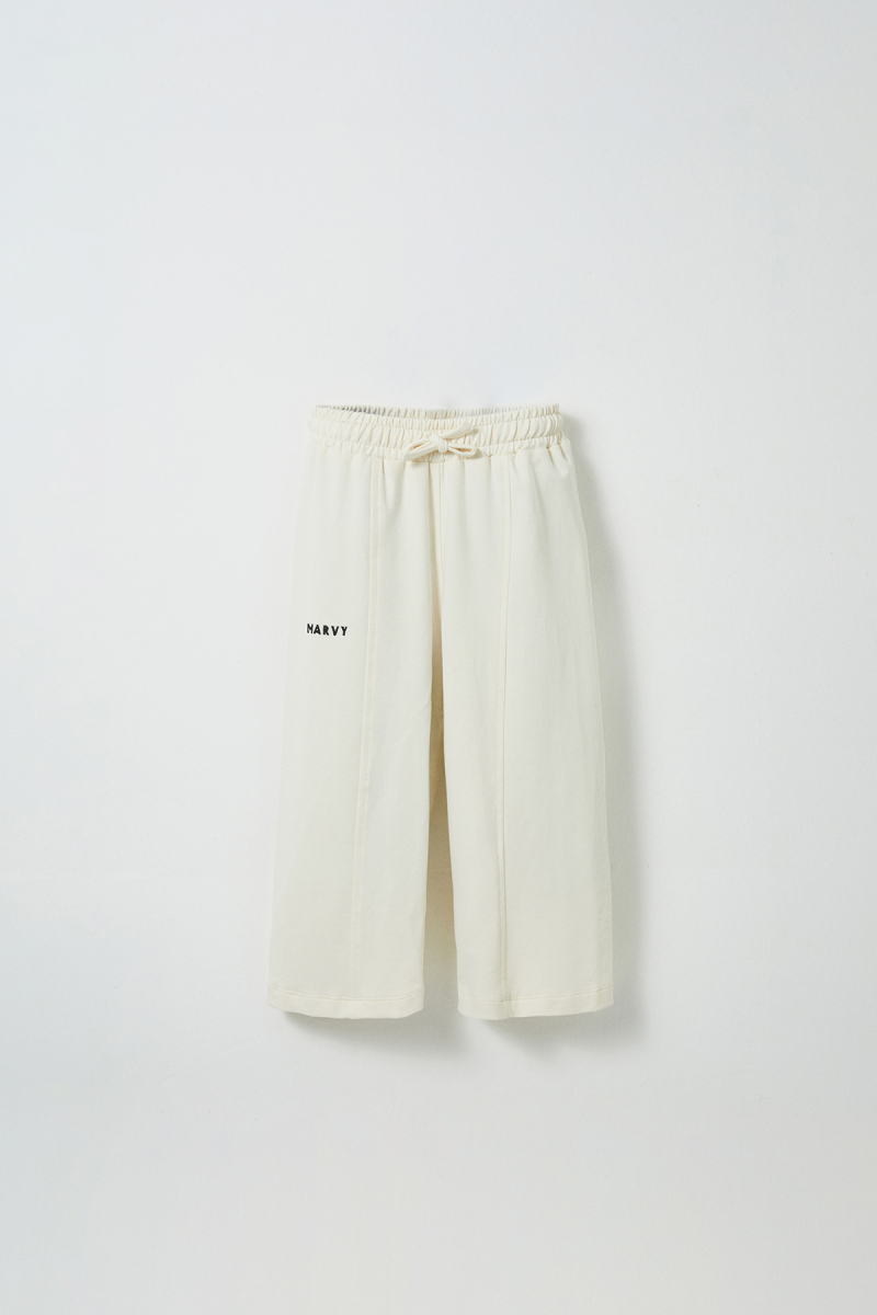 Ecru Embroidered Detailed Relaxed Leg Trousers - 1