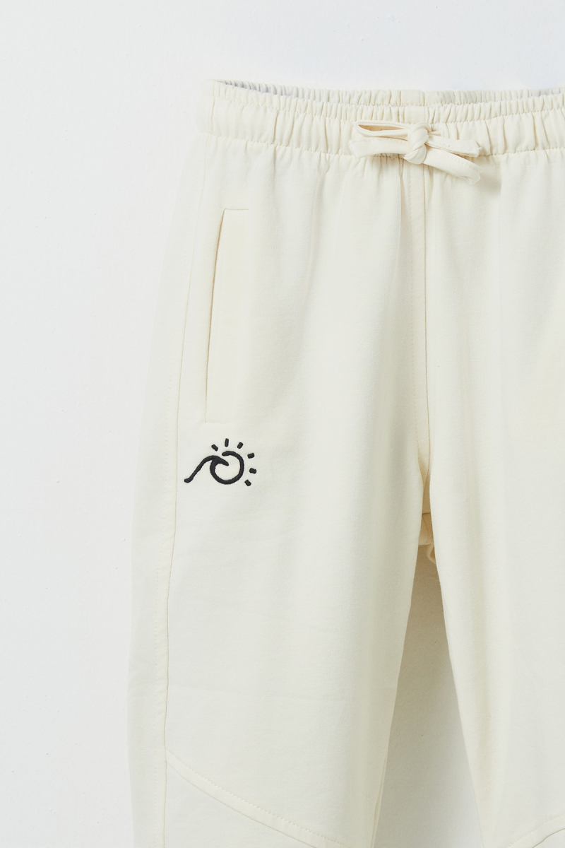 Ecru Embroidery Detailed Jogging Trousers - 3