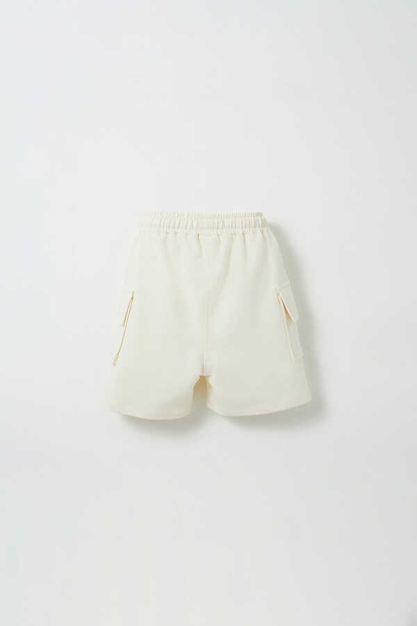 Ecru Pocket Flap Shorts - 5