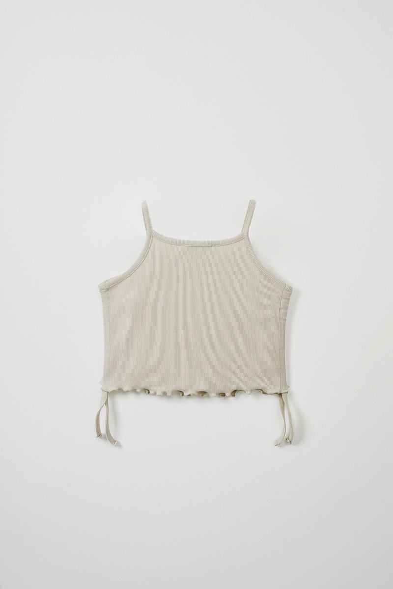 Ecru Ribbed Strap Blouse - Mini Shorts - 4