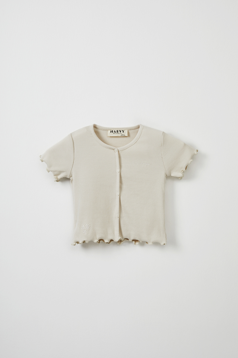 Ecru Ribbed T-shirt - Tights Set - 1
