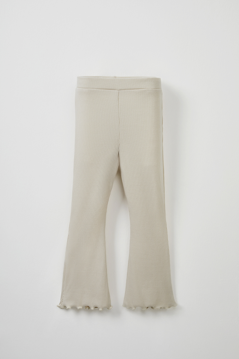 Ecru Ribbed T-shirt - Tights Set - 2