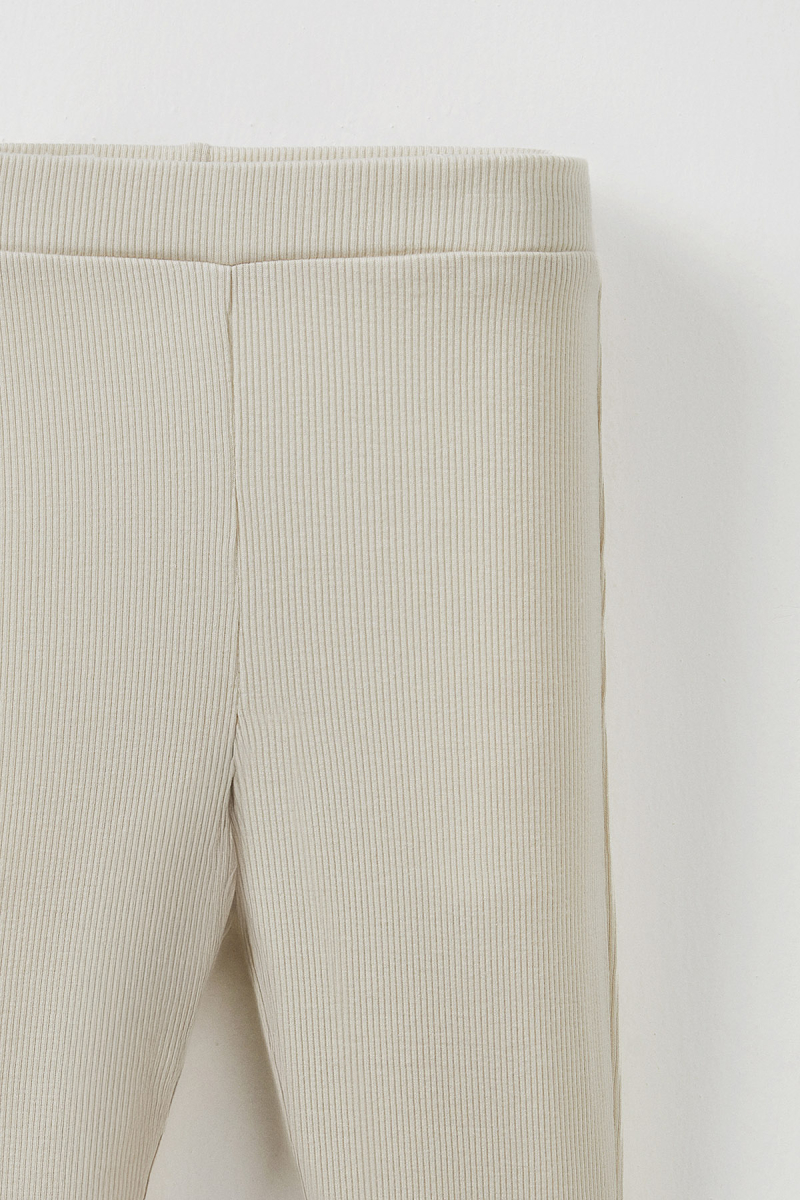 Ecru Ribbed T-shirt - Tights Set - 5