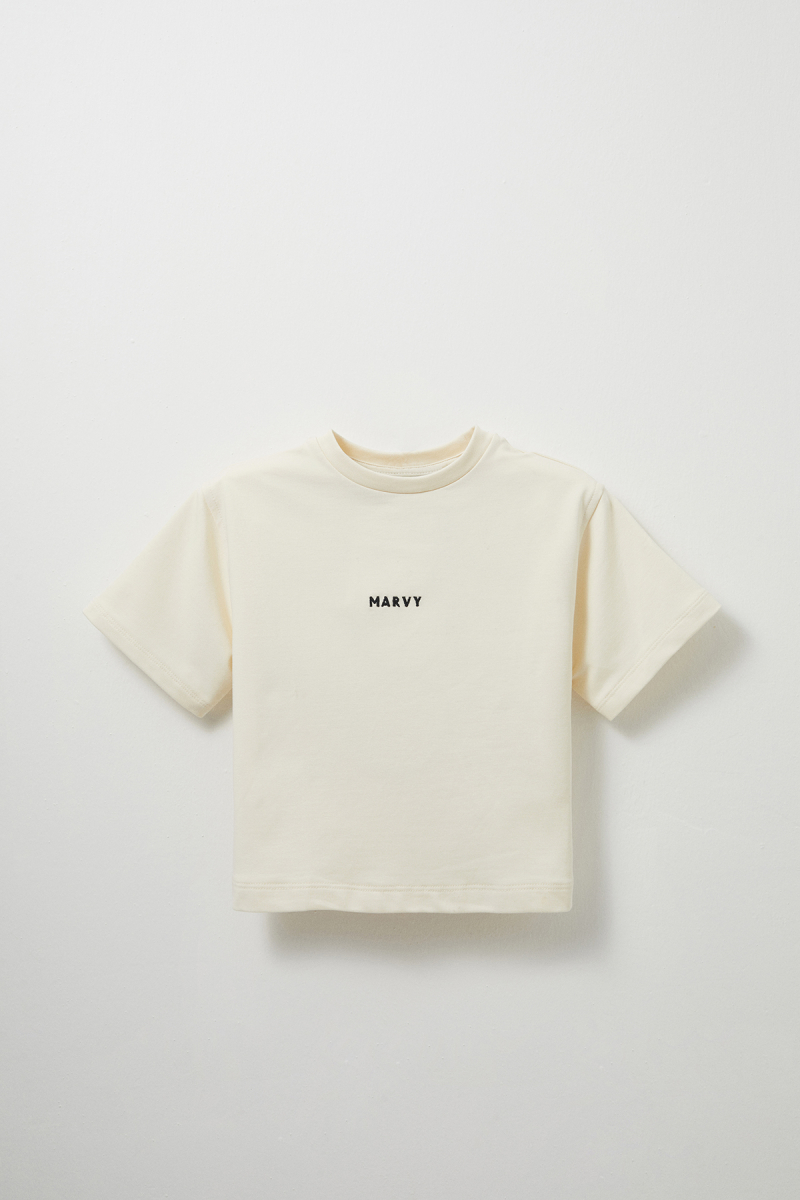Ekru Nakış Detaylı Oversize Tshirt - 6
