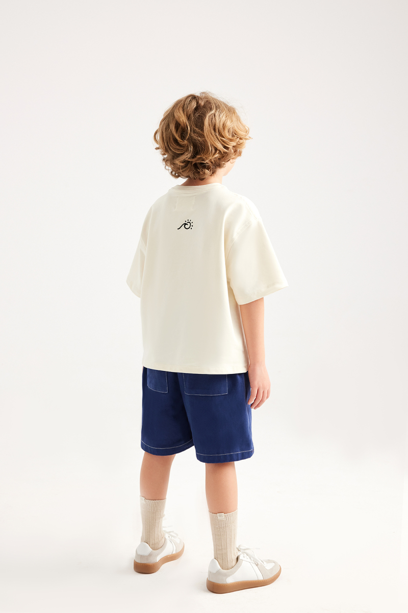 Ekru Nakış Detaylı Oversize Tshirt - 5