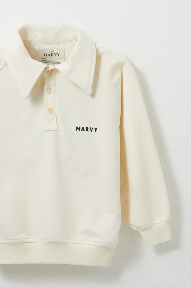 Ekru Nakış Detaylı Reglan Kol Sweatshirt - 4