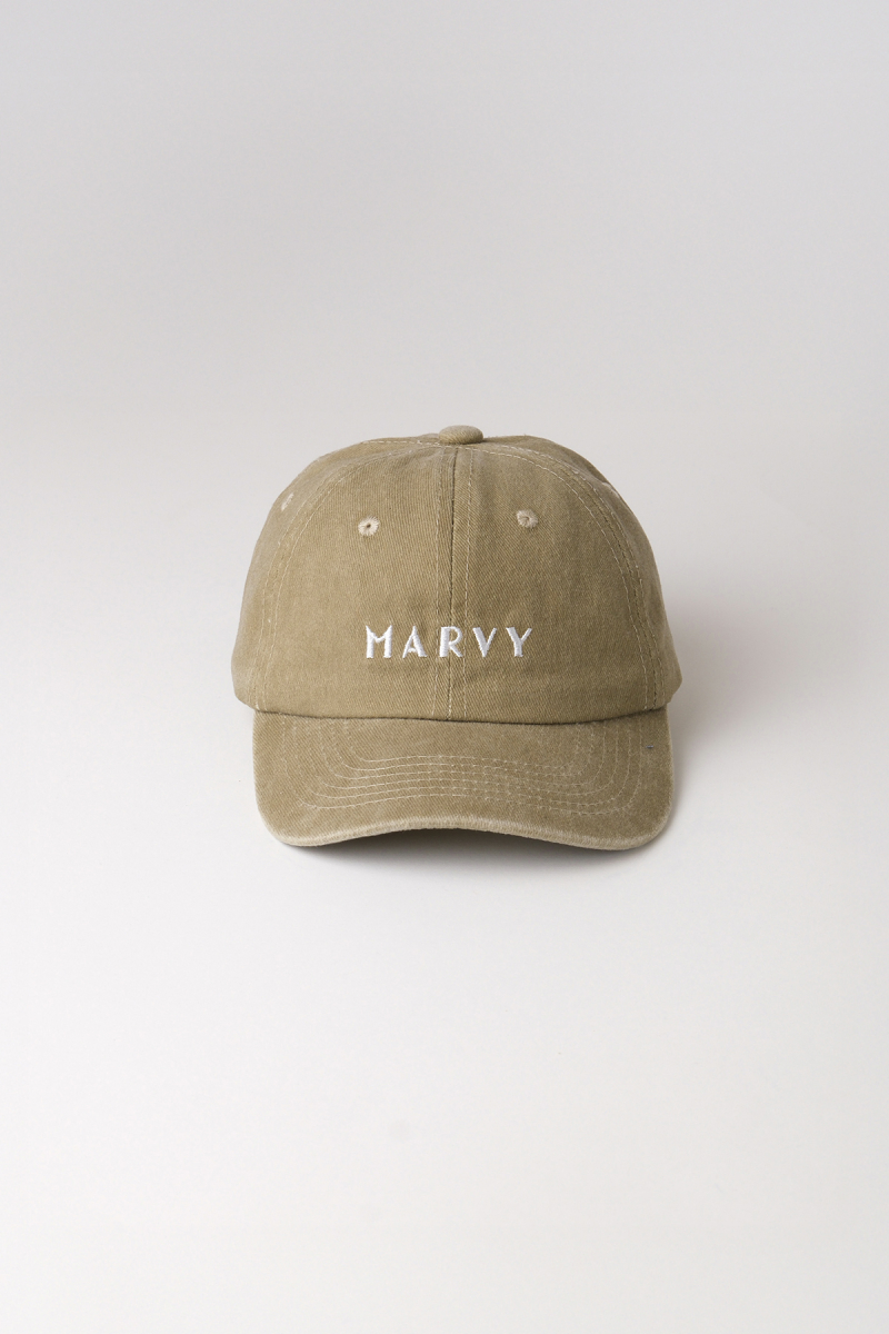 Faded Effect Marvy Embroidered Green Hat - 1