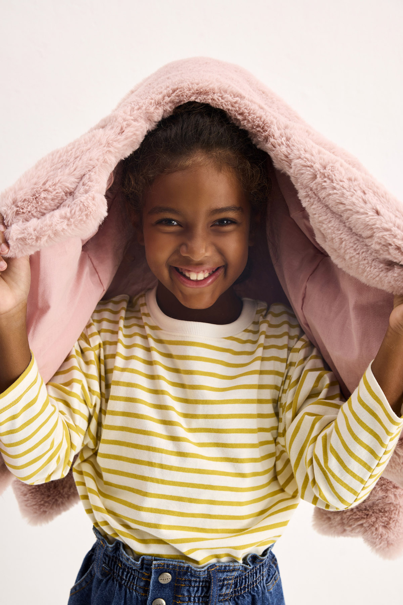 Hardal Çizgili Uzun Kollu Tshirt - 1