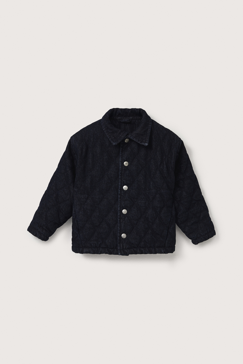 Indigo Denim Kapitone Ceket - 6