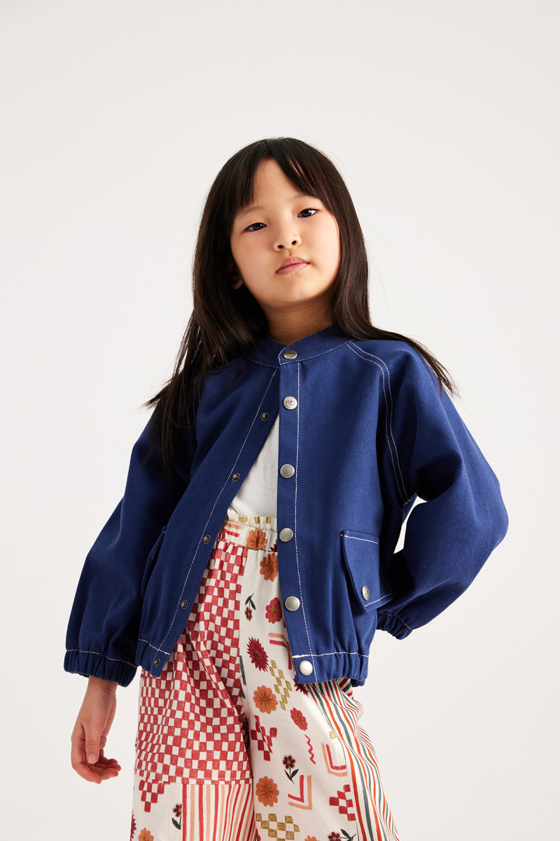 Indigo Punto Stitched Bomber Jacket - 1