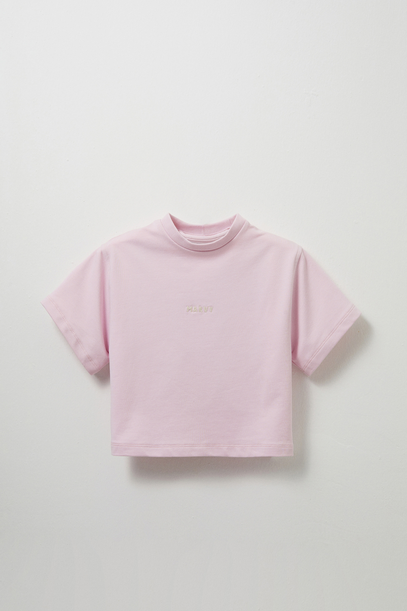 Lila Nakış Detaylı Oversize Tshirt - 1