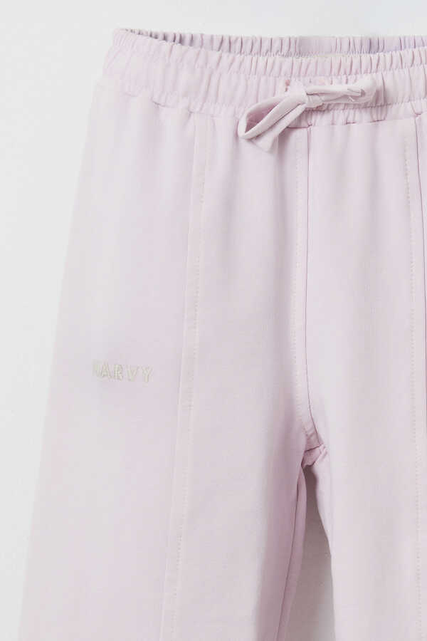 Lila Nakış Detaylı Rahat Paça Pantolon - 3