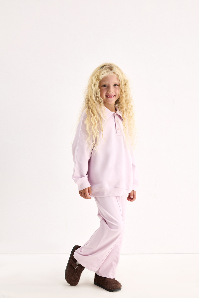 Lilac Embroidered Detailed Raglan Sleeve Sweatshirt - 3
