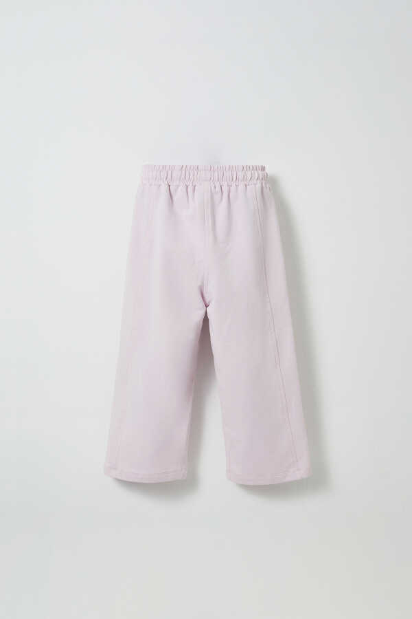 Lilac Embroidered Detailed Relaxed Leg Trousers - 5