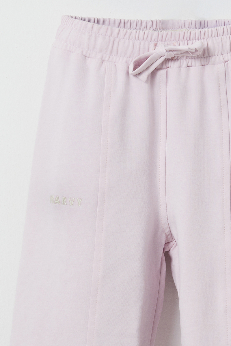Lilac Embroidered Detailed Relaxed Leg Trousers - 3