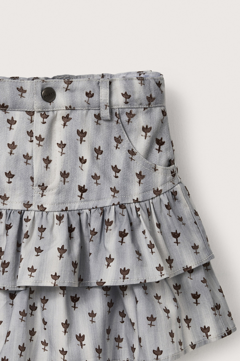 Lior Desenli Gabardin-Poplin Mini Etek - 6