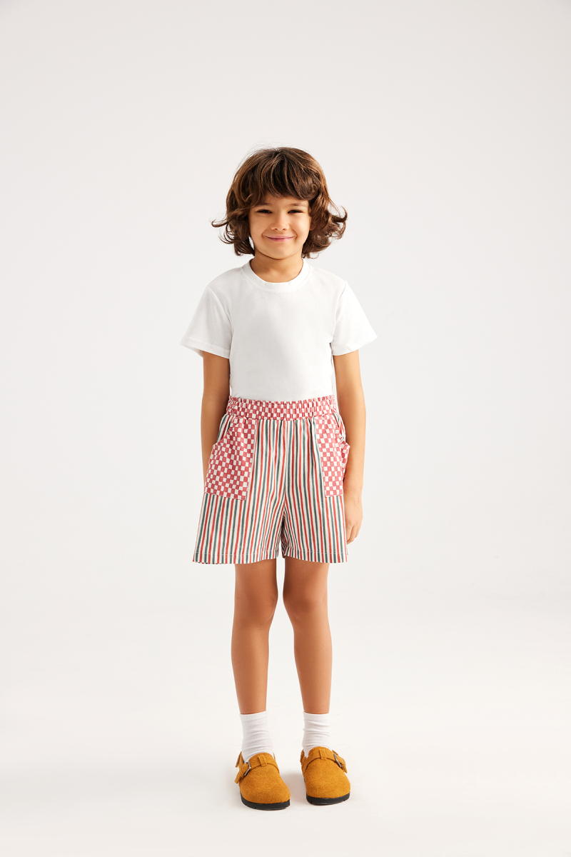Loli Checkerboard Striped Shorts - 1