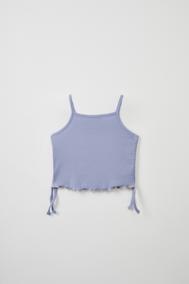 Mavi Fitilli Askılı Bluz - Mini Şort - 4