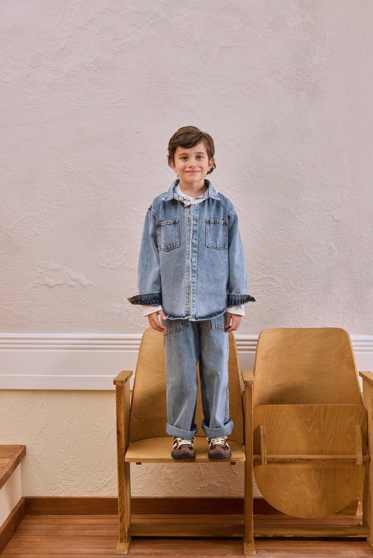 Noa Mavi Denim Gömlek - Marvy Kids