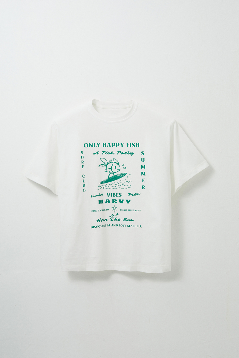 Only Happy Fish Printed T-shirt - 1
