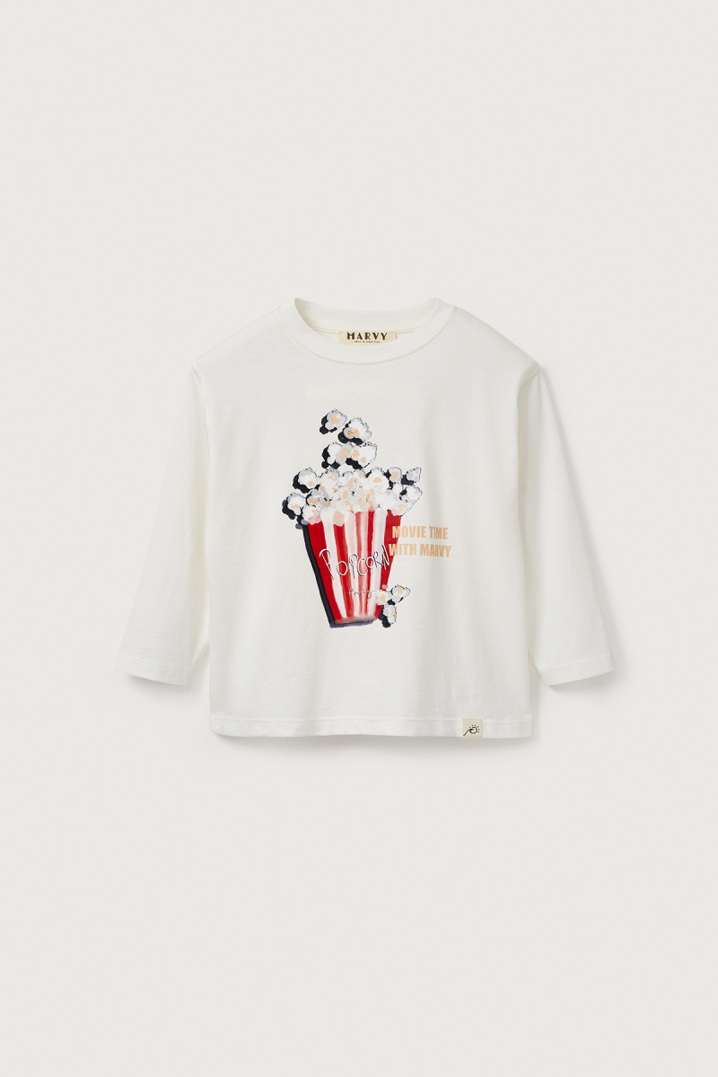 Patlamış Mısır Baskılı Uzun Kollu Tshirt - 2