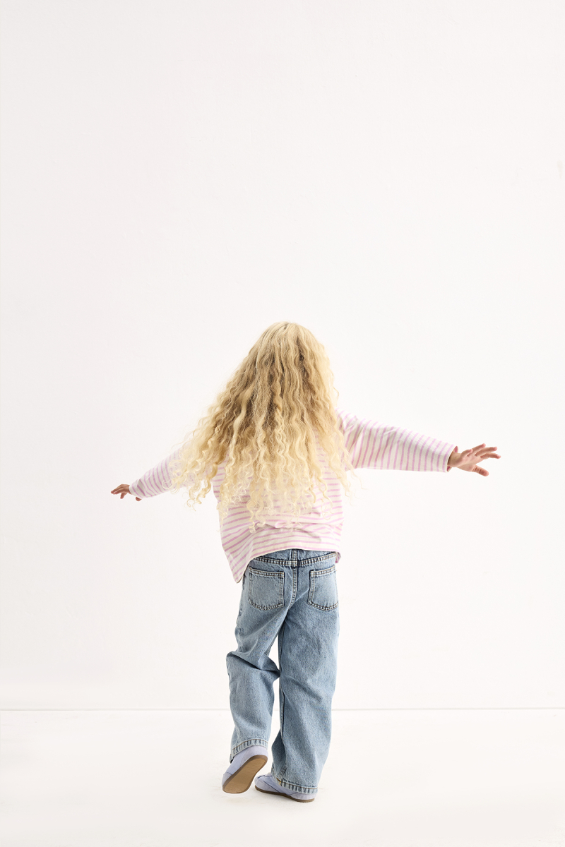 Pembe Çizgili Uzun Kollu Tshirt - 4