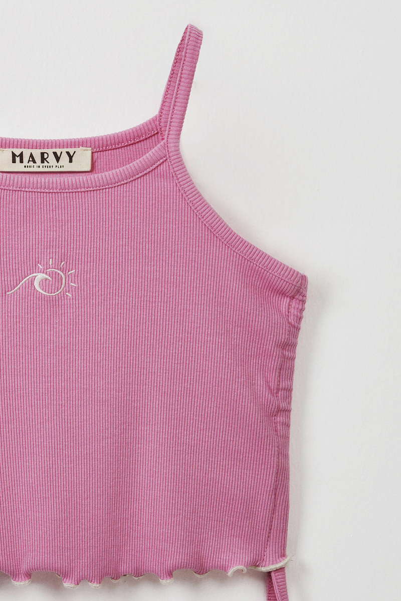 Pembe Fitilli Askılı Bluz - Mini Şort - 3