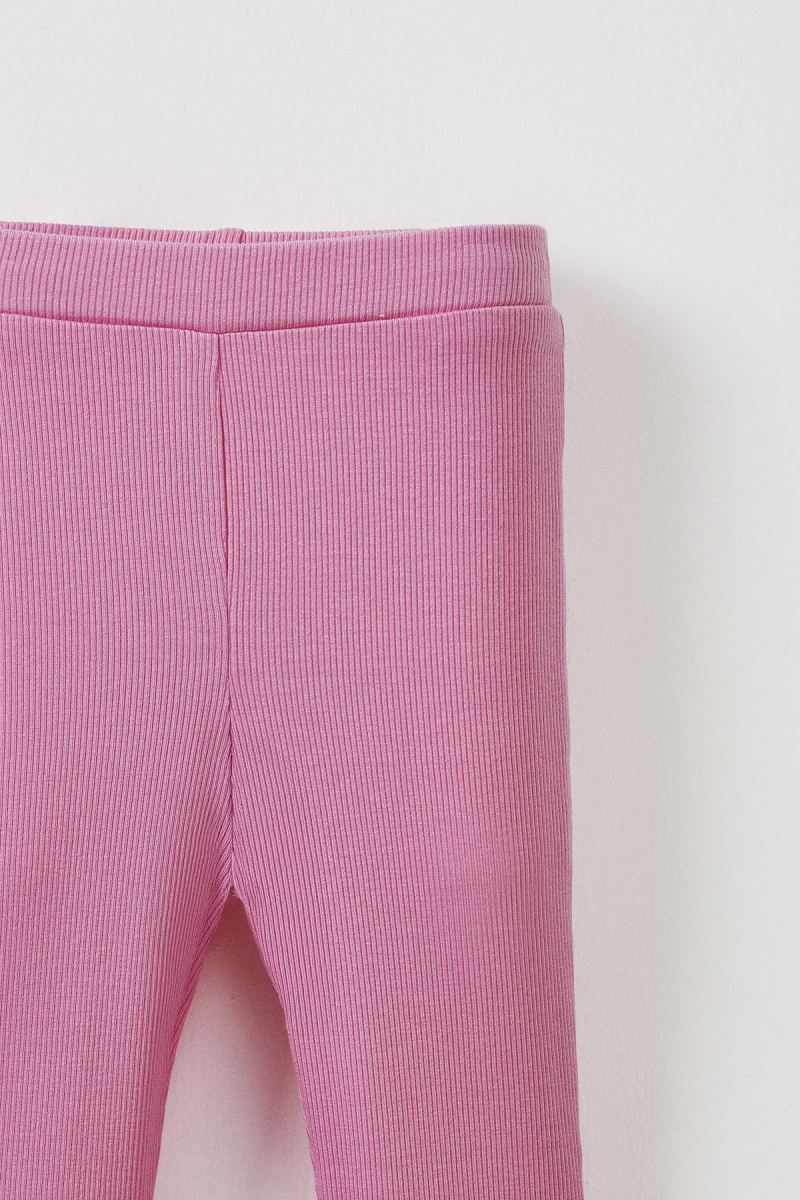 Pink Ribbed T-shirt - Tights Set - 5